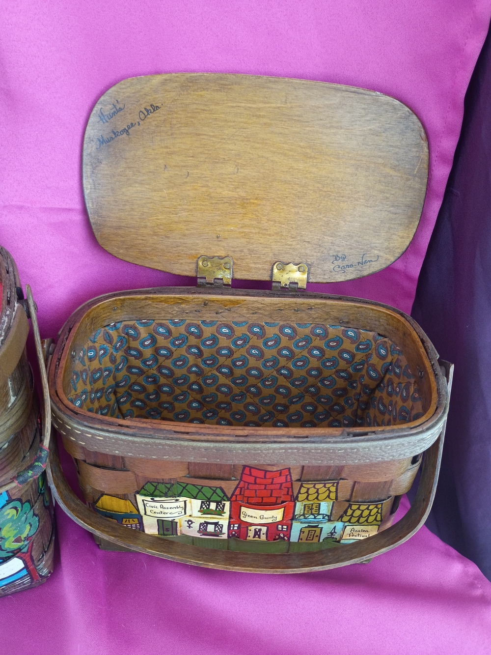 Caro Nan Hand Painted Vintage Baskets - Set of 2 - Picture 10 of 16